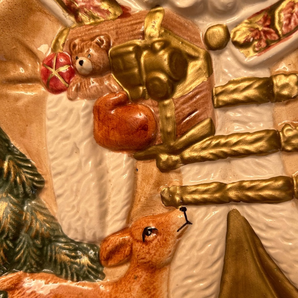 EUC Vintage Fitz And Floyd Good King Wenceslas Canapé Serving Plate/Wall Hanging - Picture 3 of 6